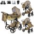 Cărucior 3 în 1 Junama Diamond Dolce 05 Mirror Gold – vedere frontală set complet
