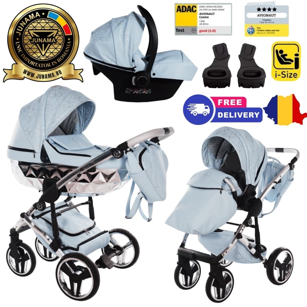 Carucior 3 in 1 Junama Diamond Heart Blue SLV