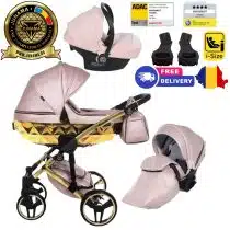 Cărucior 3 în 1 Junama Diamond FL06 Mirror Gold