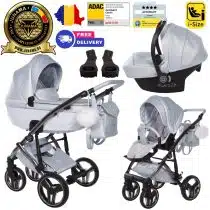 Cărucior 3 în 1 Junama Diamond Candy Premium 03 Blue