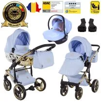 Cărucior 3 în 1 Junama Diamond Enzo 07 BabyBlue