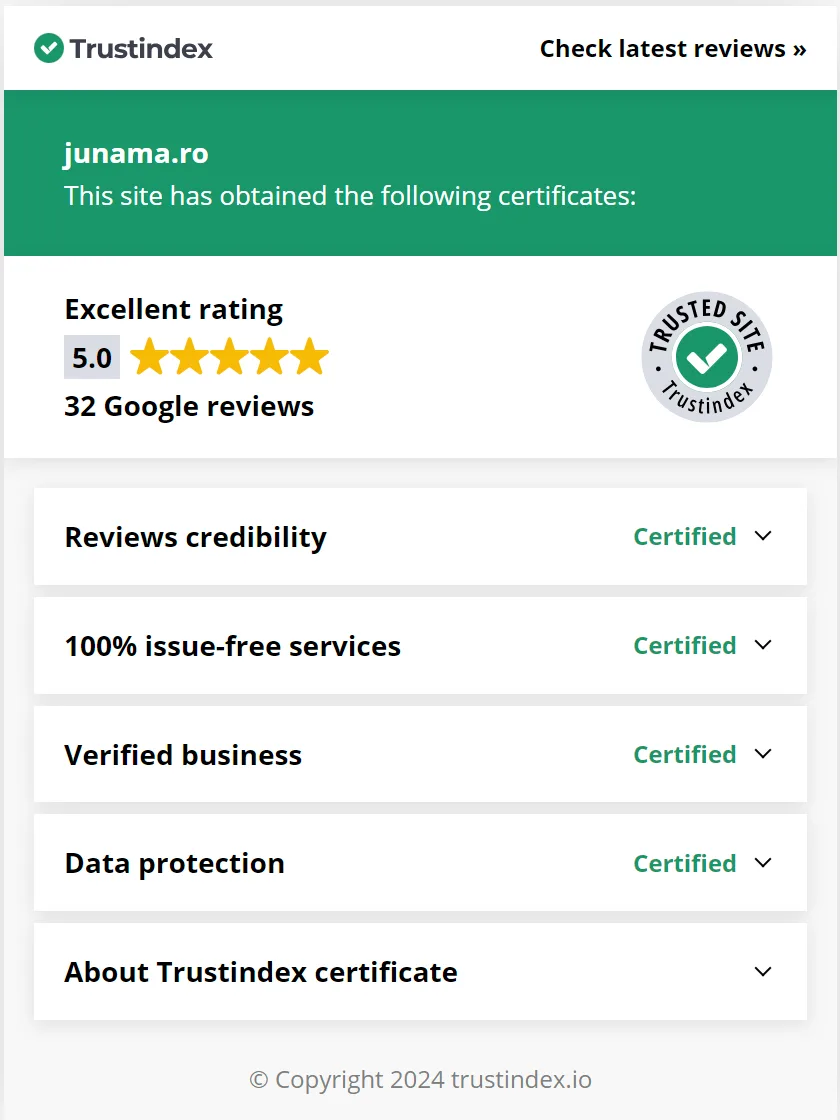 Certificat TRUSTIDEX JUNAMA ROMANIA