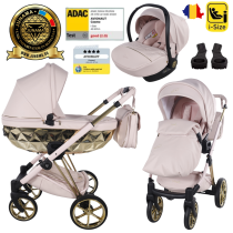 Cărucior 3 în 1 Junama Diamond Cubby 01 Premium Pink